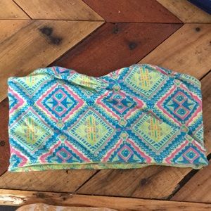 Nollie bandeau top with neon tribal designs